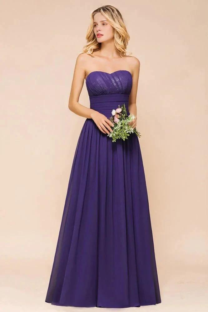 Sweetheart Chiffon Garden Bridesmaid Dress Strapless Party Dress by misshow.com