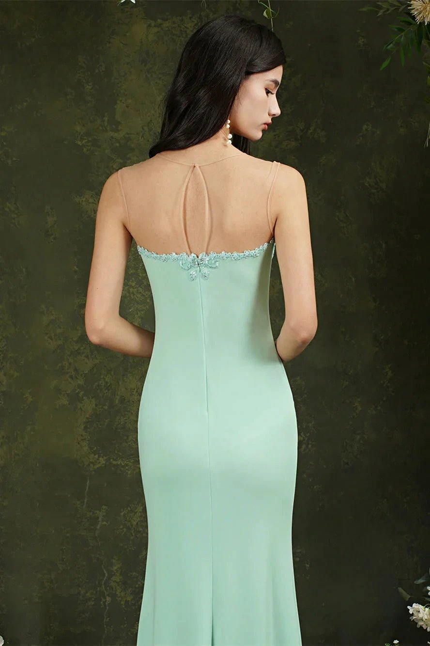 Sweetheart Floral Lace Tulle Mermaid Long Prom dress by misshow.com