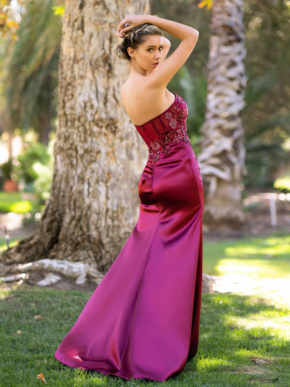 Sweetheart Neckline Sequin Lace Top Satin Floor Length Prom Dress by Anne of Brittany