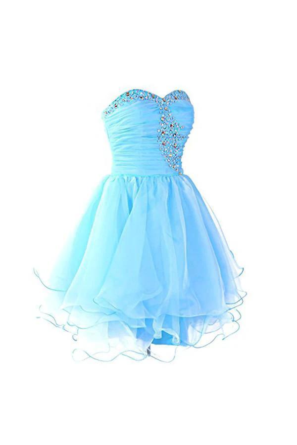 Sweetheart Organza Blue Homecoming Dresses Prom Dresses PG054 by pgmdress