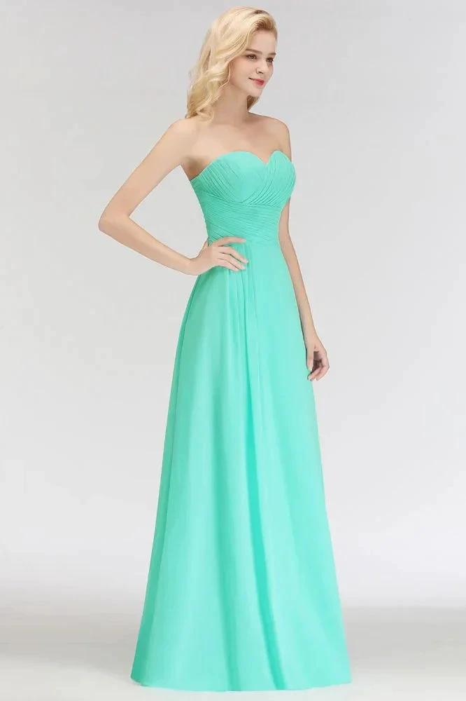 Sweetheart Strapless Floor Length Ruffles Top Bridesmaid Dress by misshow.com