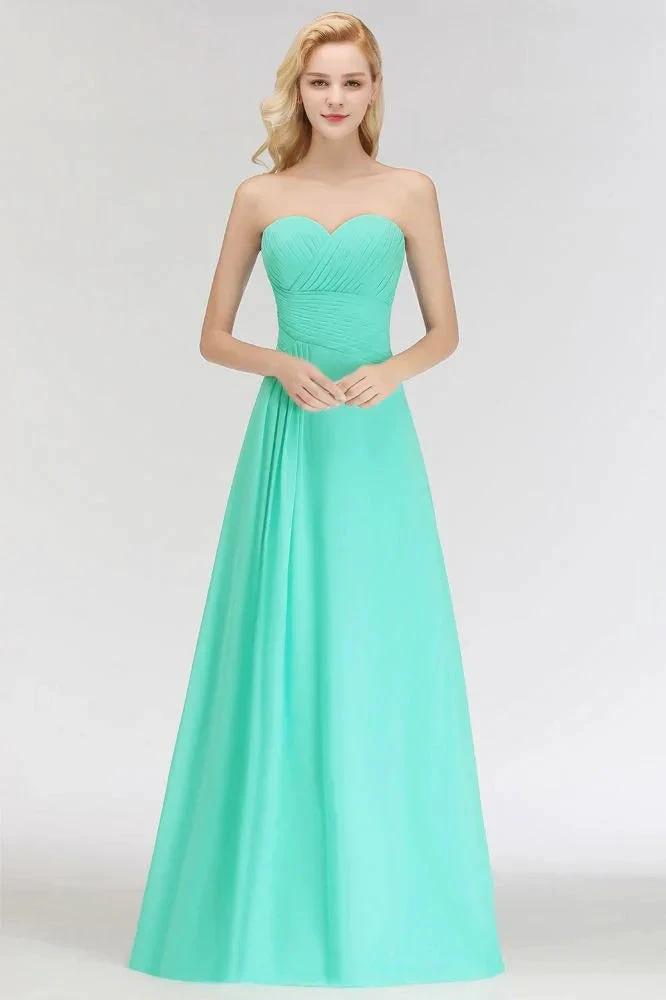 Sweetheart Strapless Floor Length Ruffles Top Bridesmaid Dress by misshow.com