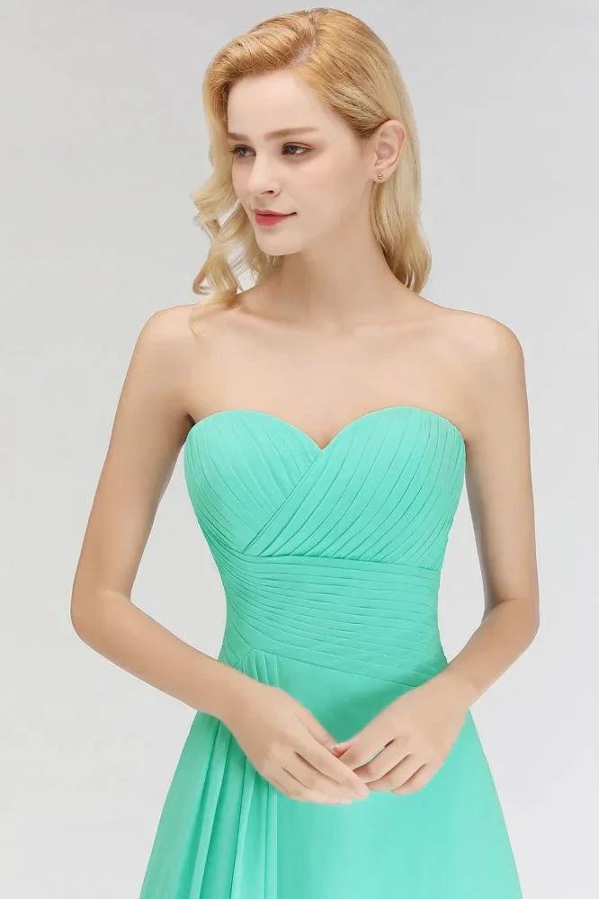 Sweetheart Strapless Floor Length Ruffles Top Bridesmaid Dress by misshow.com
