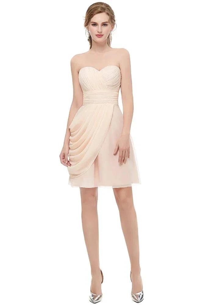 Sweetheart Strapless Ruffles Chiffon Aline Short Homecoming Dress by misshow.com