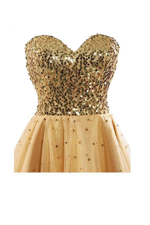 Sweetheart Tullle Sequins Homecoming Dress Short Prom Gown PG085 by pgmdress