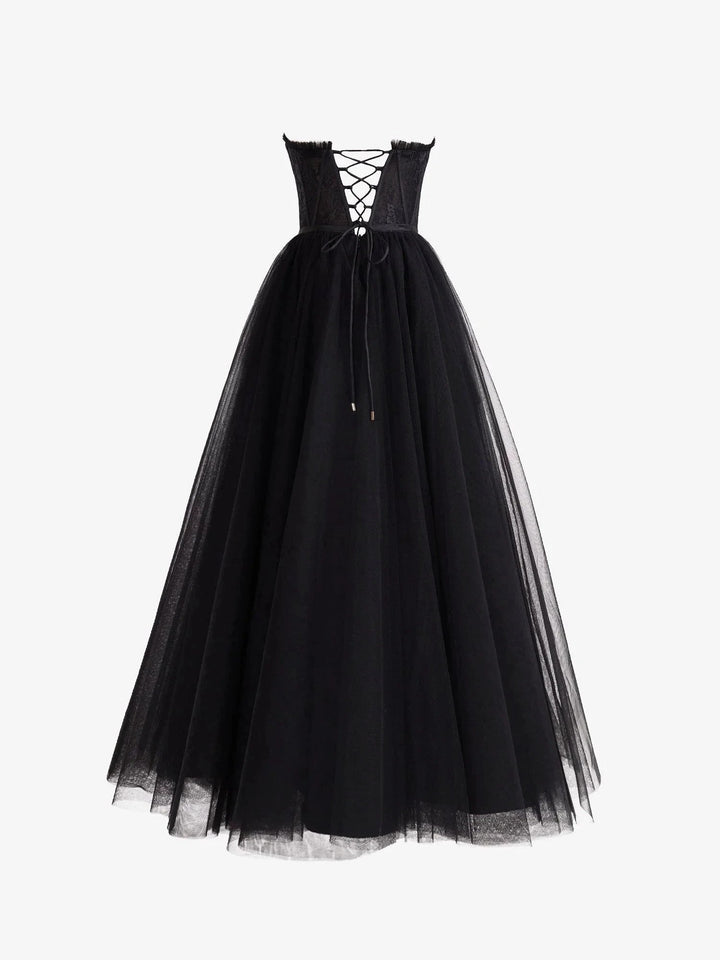 Talia |A Line Sweetheart Corset Tulle Prom Dress with Slit by KissProm