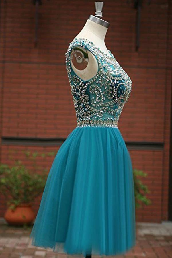 Tulle Scoop Neckline A Line Homecoming Dresses Prom Dresses PG050 by pgmdress