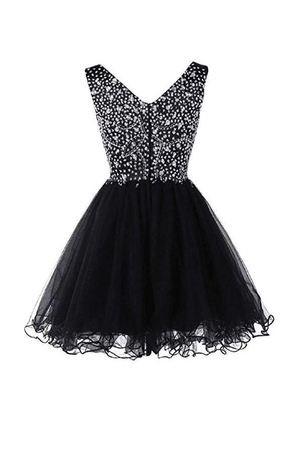 V-Neck Graduation Homecoming Dresses Beaded Tulle PG044 by pgmdress