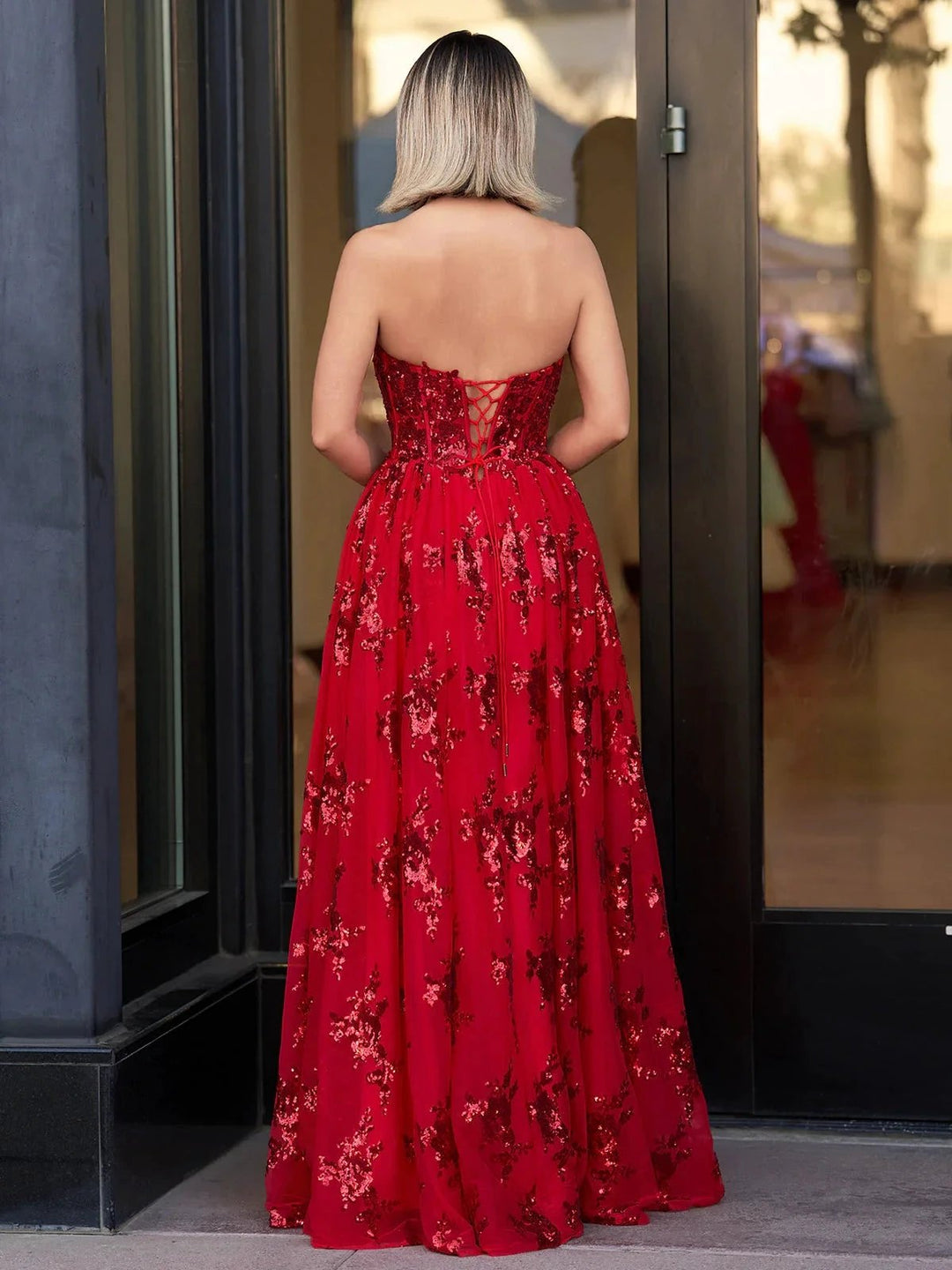 Zara | A Line Strapless Pleating Long Prom Dress With Applique by KissProm